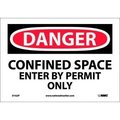 Nmc Safety Signs - Danger Confined Space - Vinyl 7"H X 10"W D162P